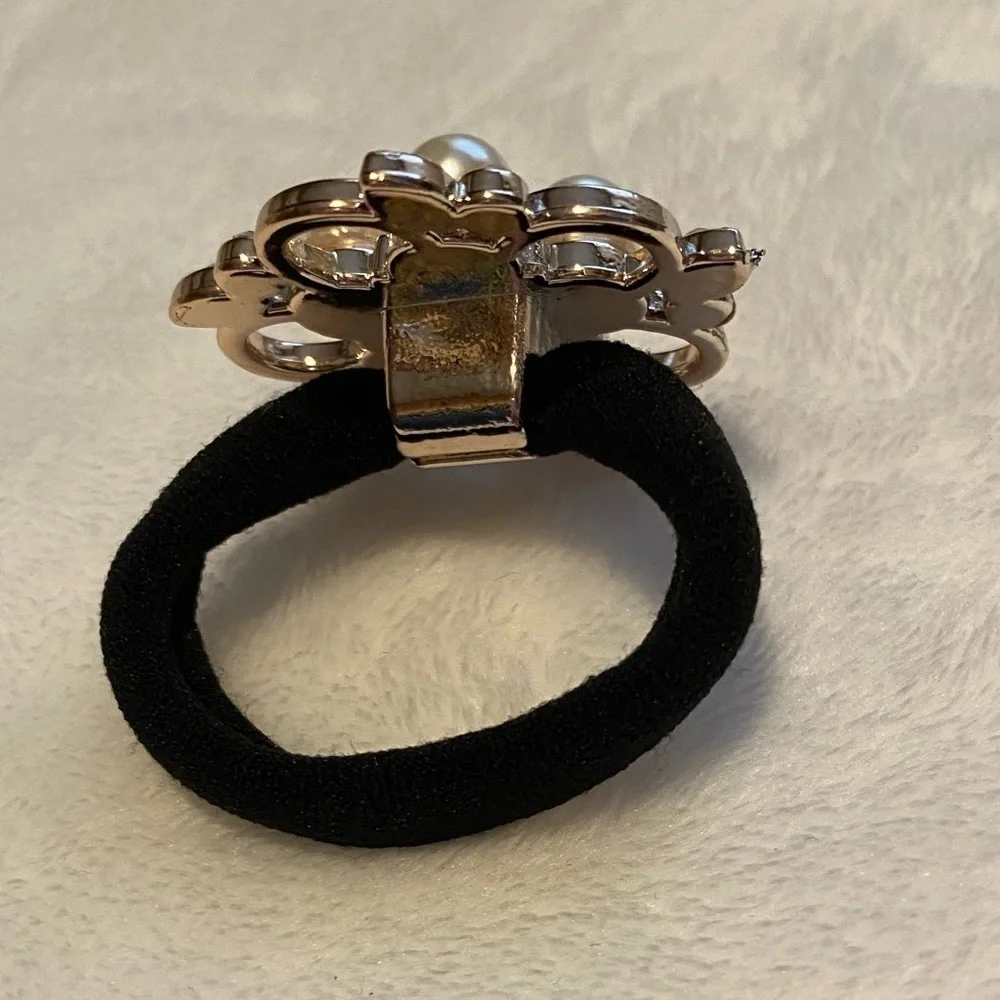 Pearl And Rhinestone Elastic Hair Tie